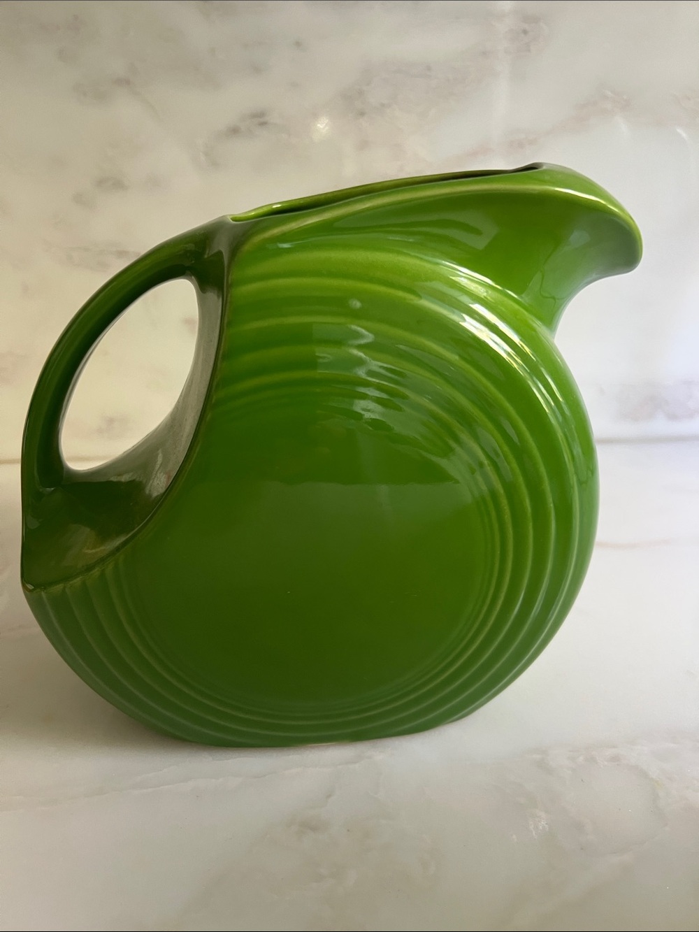 Fiesta Vintage Style Green Ceramic Pitcher